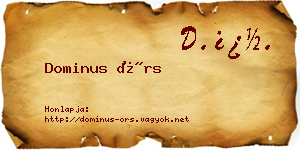 Dominus Örs névjegykártya